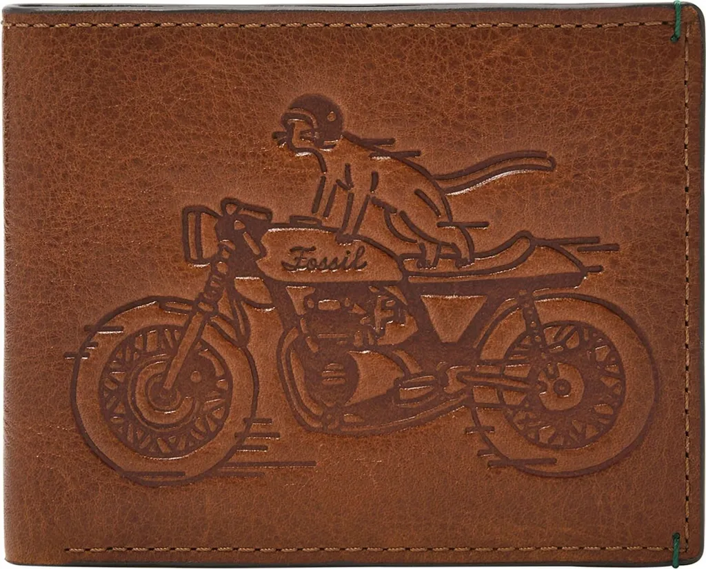 Portefeuille Fossil Bronson Bifold en Cuir Brun Moyen Format Compact