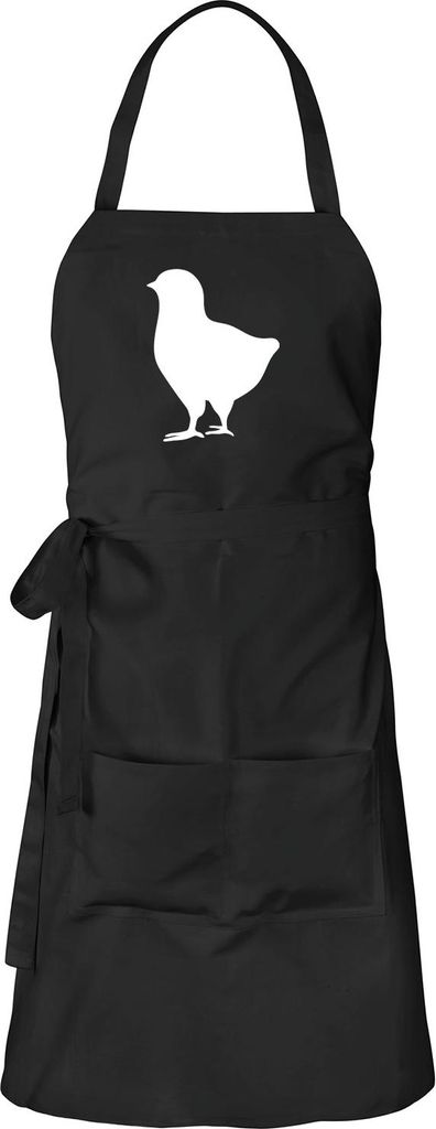 Huuraa Schürze Küken Silhouette Schwarz mit Taschen Baumwolle Kochschürze Geschenkidee