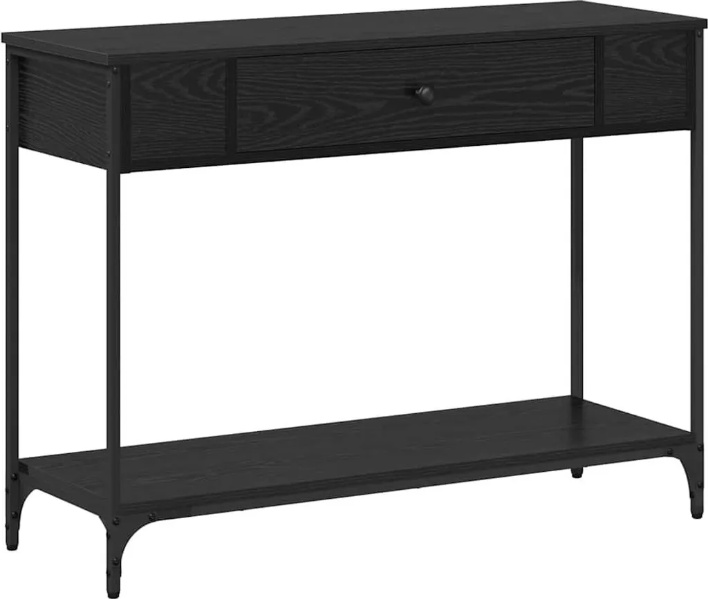 Tavolo Consolle SYFAX Rovere Nero 100x34.5x75 cm - Mobile Ingresso Elegante