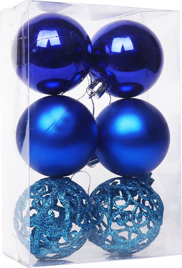 6pcs 6 cm/8 cm Weihnachtsbaum Anhänger Höhle geschnitzte Design Elektroplierend umweltfreundlich dekorieren Weihnachtsbäume für Speisesaal-Kön...
