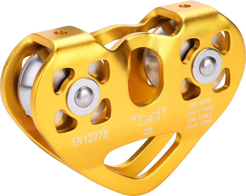 Poulie Haute Résistance 30KN Double Roulement pour Câble Acier Tyrolienne