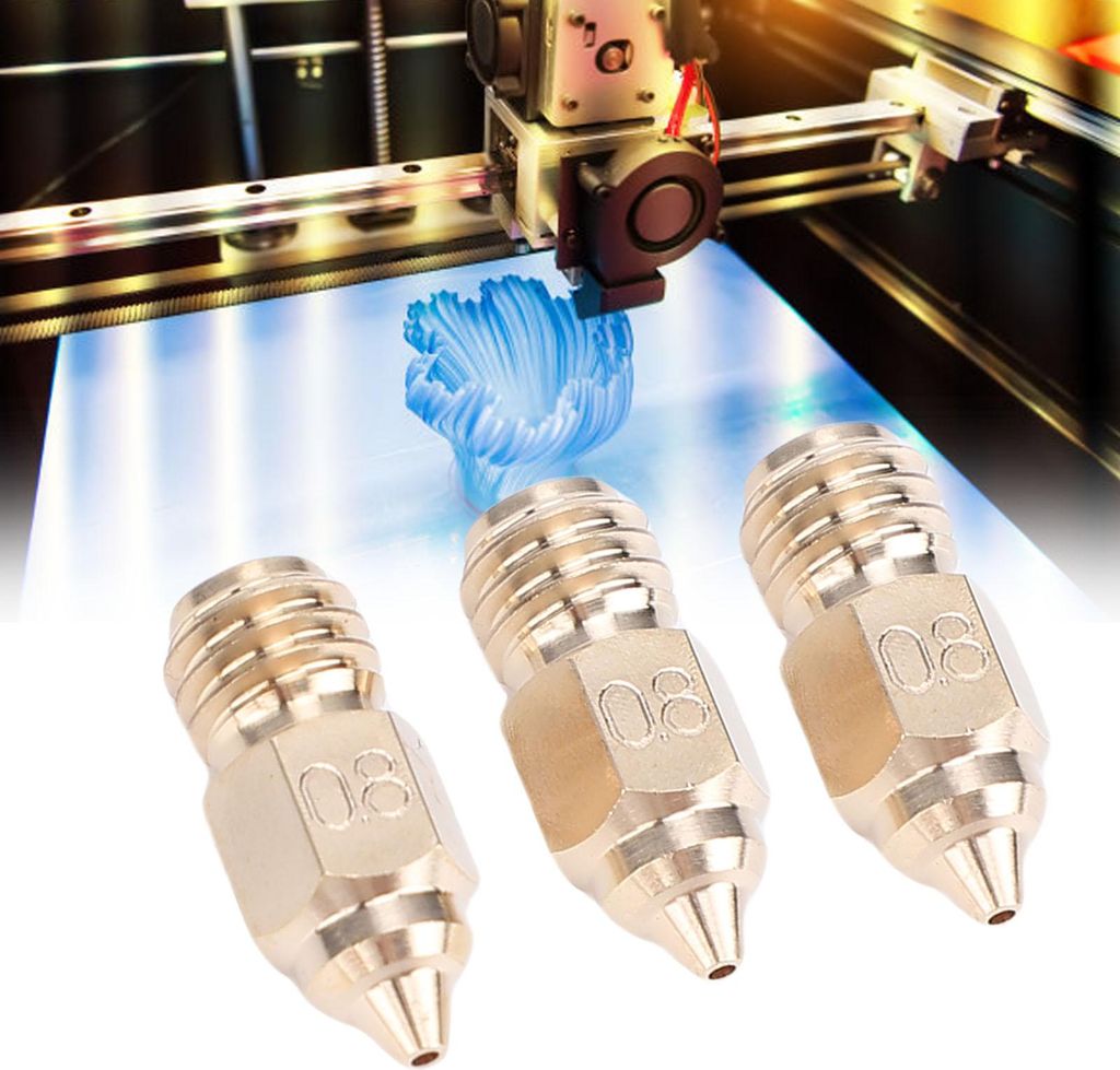 3 Stück 0.8mm Hotend Düse Ersatz für Creality Ender 5 Max 3D Drucker Hochtemperaturbeständige Messingdüse