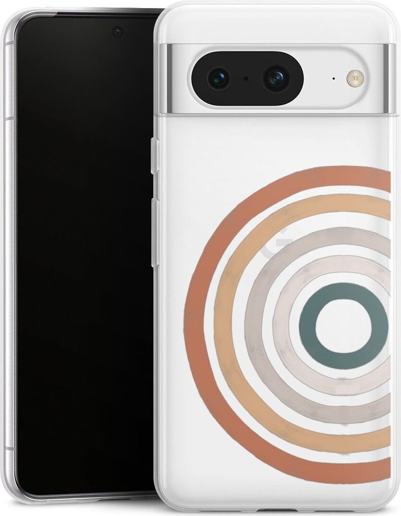 DeinDesign Slim Hülle für Google Pixel 8 Silikon Case Ultra Dünn Handyhülle Kreise Regenbogen Wasserfarbe