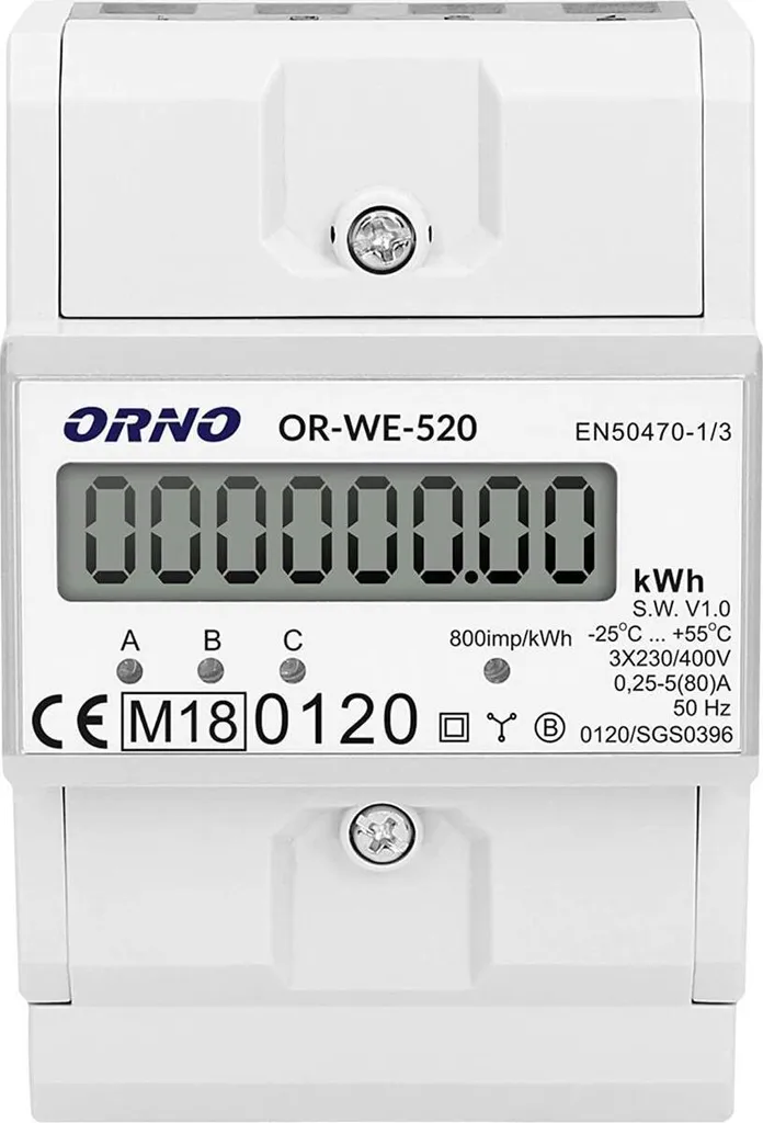 Compteur électrique triphasé 80A MID 3 modules rail DIN TH-35mm précis - 11