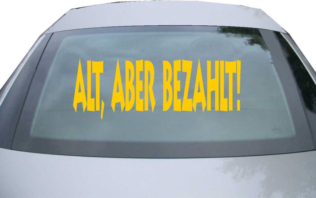 Indigos UG - Aufkleber Heckscheibe & Motorklappe DE6162 - gold - 600x285 mm - alt aber bezahlt! - Auto Scheiben Fenster Heckklappe Tuning Racing JD...