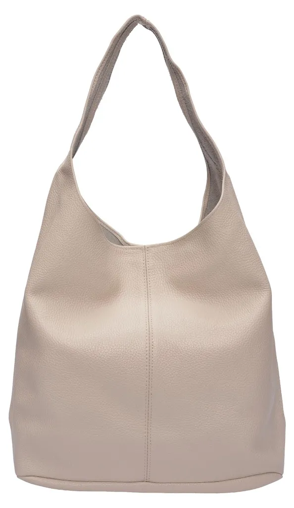 Sac hobo en cuir beige avec grande bandoulière amovible RM 155