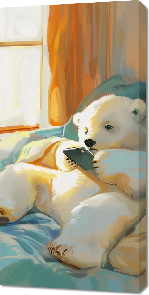 Image Après-midi avec les ours 50 x 100 cm - Habiller un mur vide facilement