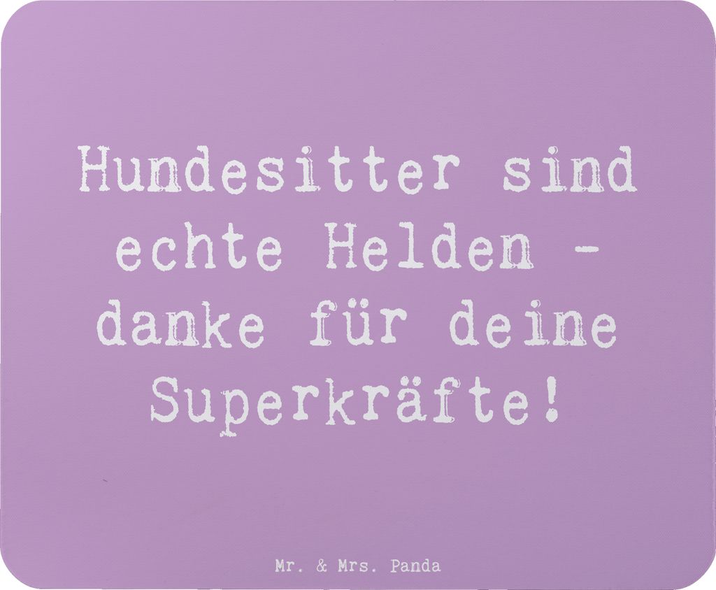 Mr. & Mrs. Panda Mouse Pad Spruch Hundesitter Helden - Lavendeltraum - Geschenk, Mauspad, pc mousepad, Besondere Aufmerksamkeit, Einzigartig, Danke...
