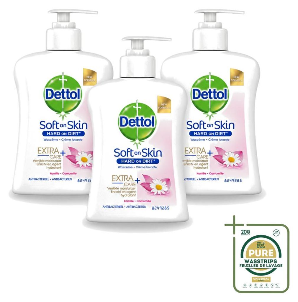 3 x Dettol antibacteriële handzeep - Hydraterend, kamille - Productafbeelding 