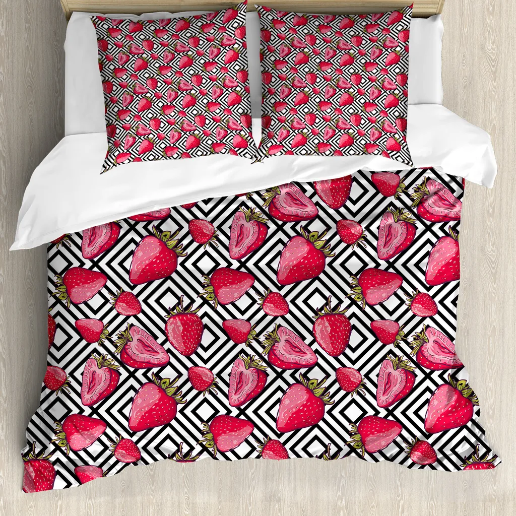 Set Copripiumino Antiacaro 200x200 ABAKUHAUS Bianco Nero