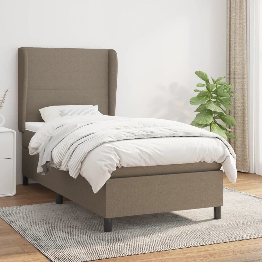 Maison Exclusive - Boxspringbett mit Matratze Taupe 100x200 cm Stoff