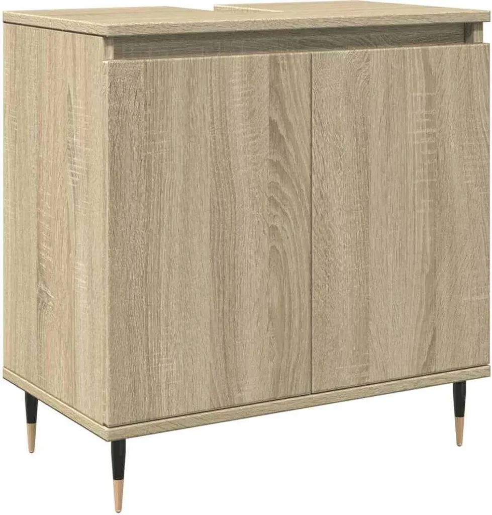 vidaXL Mobile da bagno rovere Sonoma 58x33x60 cm Materiale a base di legno
