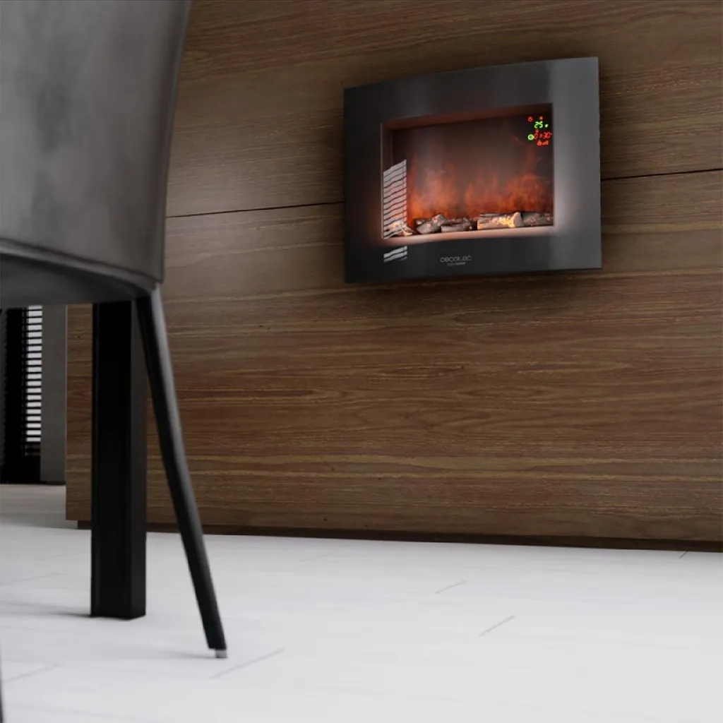 Cheminée électrique Cecotec ReadyWarm 2600 Curved Flames 2000W Noire
