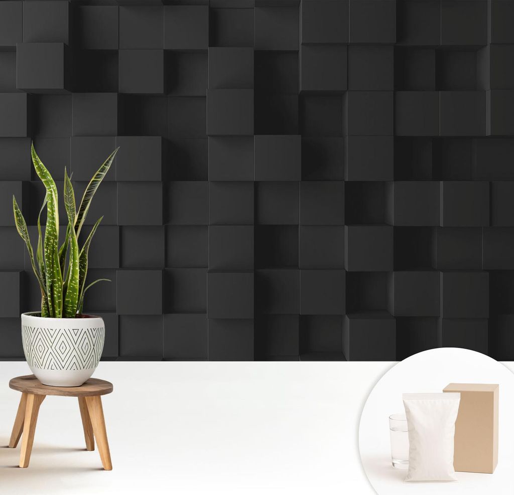Fototapete - 208x146 cm - Tapete - Wandtapete - Wandbilder - Dekofolie - Tapete Folie - Wand - Dekoration - Wohnzimmer - Dreidimensionale Würfel