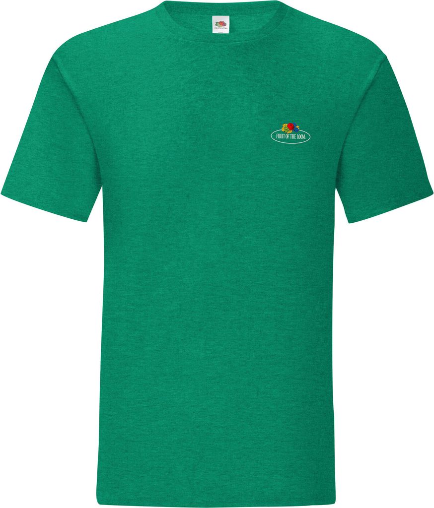 Fruit of the Loom Iconic 150 T-Shirt mit Vintage-Logo auf der Brust Farbe: retro grün meliert - Vintage-Logo klein Größe: M