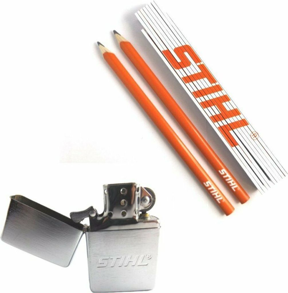 Stihl Feuerzeug Zollstock Zimmermannsbleistifte
