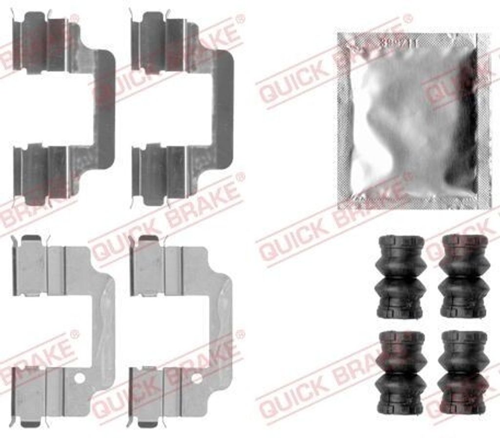 QUICK BRAKE 109-1806 Zubehörsatz Scheibenbremsbelag Hinten Produktbild 