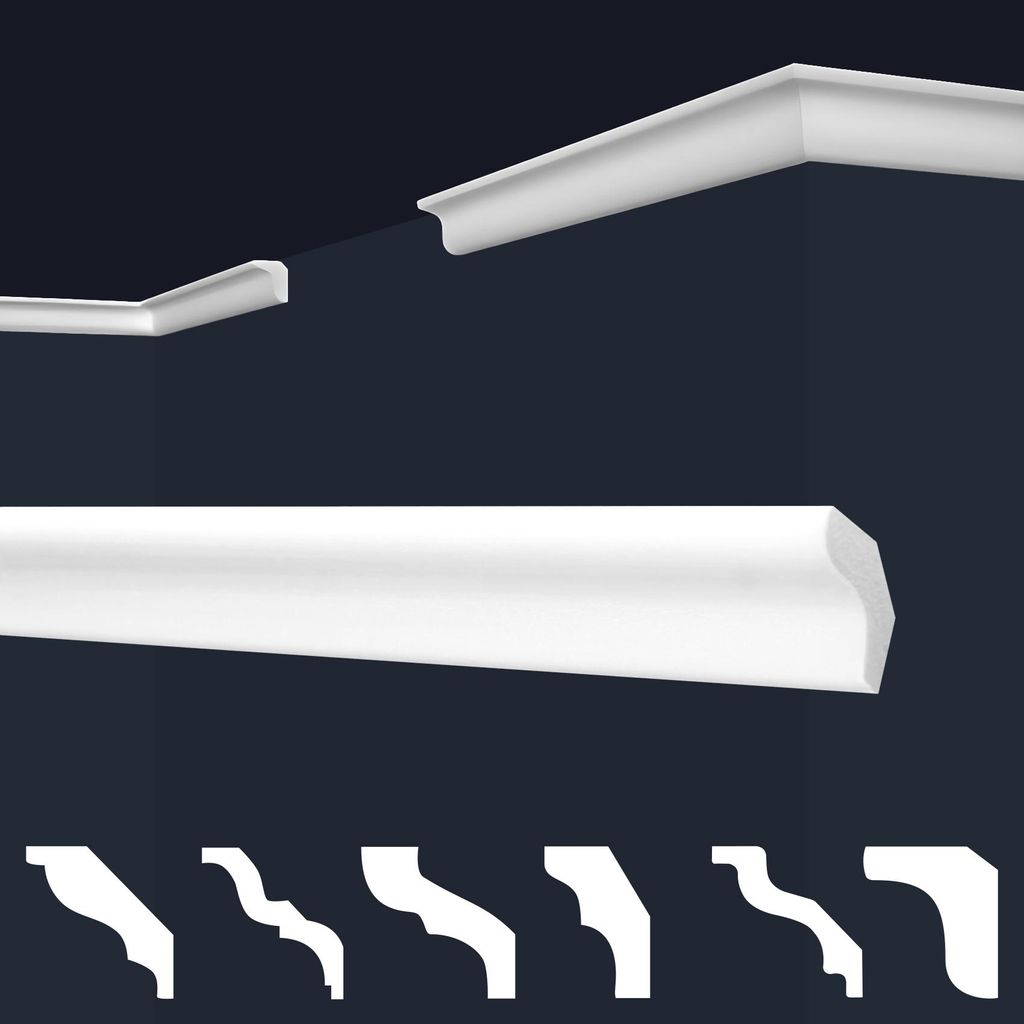 MARBET DESIGN: Listwy sufitowe XPS, styropian, białe, 2 Zdjęcie produktu 