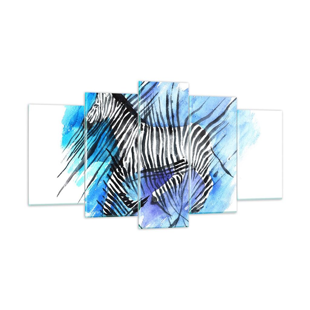 Bilder auf glas - Zebra Streifen Tierwelt Pelz - 160x85cm - Glasbilder - Wandbilder - Kunstdruck - zum Aufhängen bereit - Wanddekoration aus Glas ...