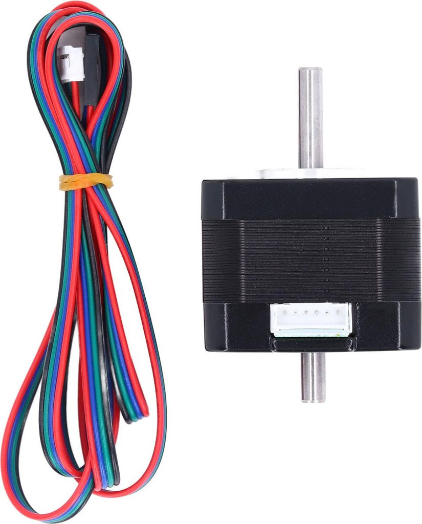 3D-Drucker-Schrittmotor, 42 Schritte, Doppelausgangswelle, 1,3 A, 0,3 Nm, 2-phasig, 4-adrig