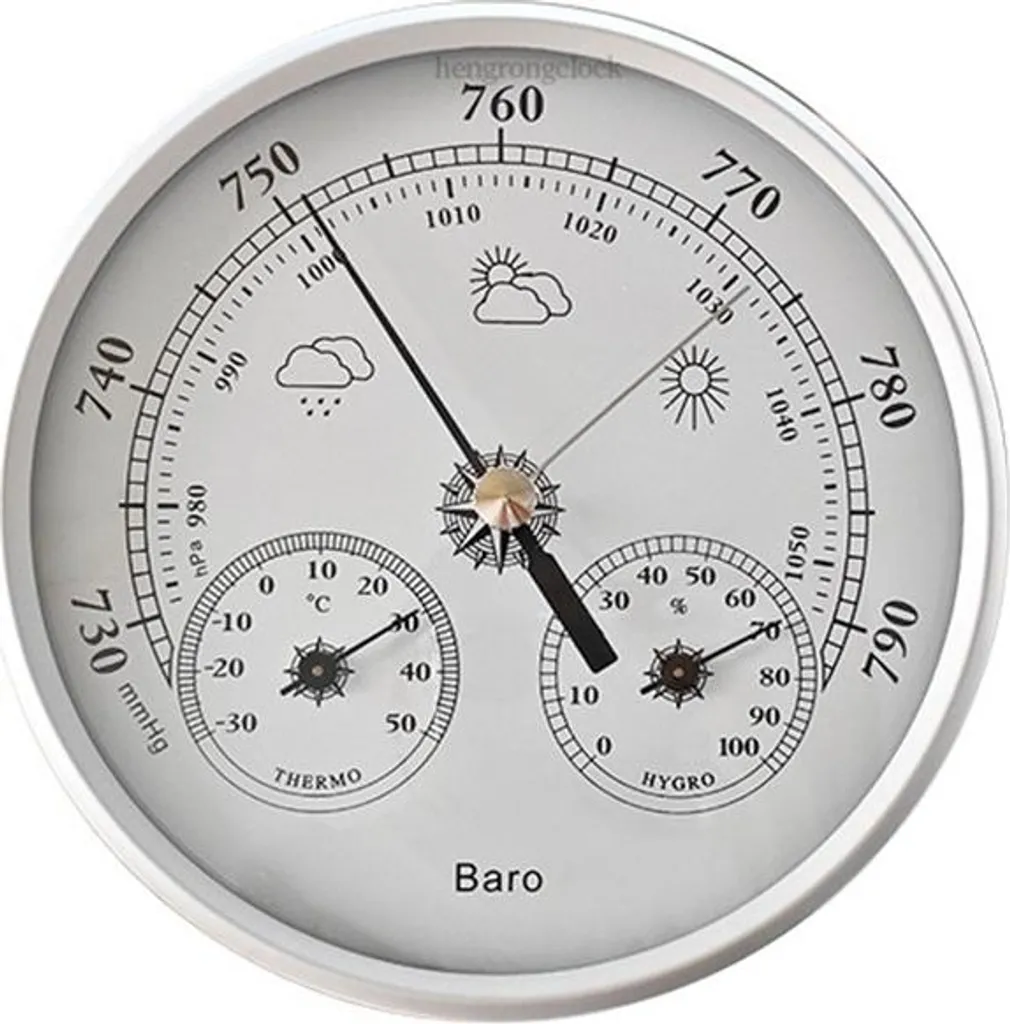Mesurer Pression et Humidité : Baromètre Analogique 130mm 3-en-1 INF