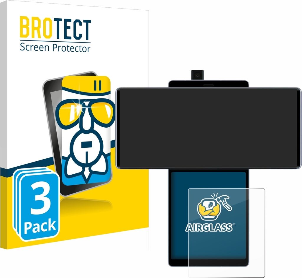 3x BROTECT Schutzglas für LG Wing (Hinteres Display) Schutzfolie Panzer Folie Glas Display Schutz klar
