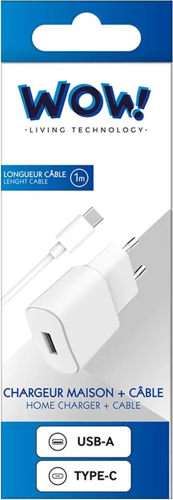 Kit Ricarica WOW USB-A 2.4A + Cavo USB-C | Bianco Puro e Veloce - 4