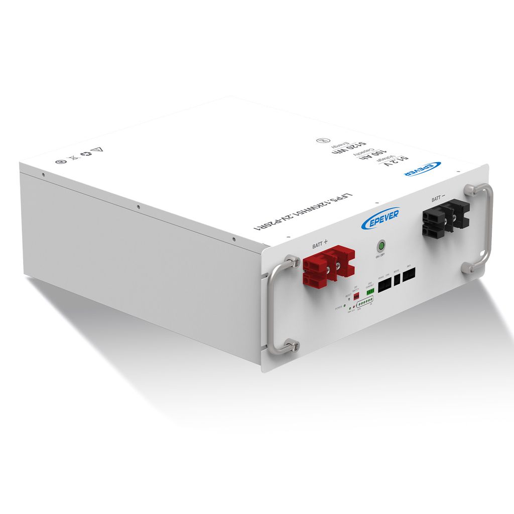 EPEVER Lithium Batterie LiFePO4 Batterien 51,2V 100Ah mit integriertem BMS, Batteriegestell-Montage, 0% MwSt