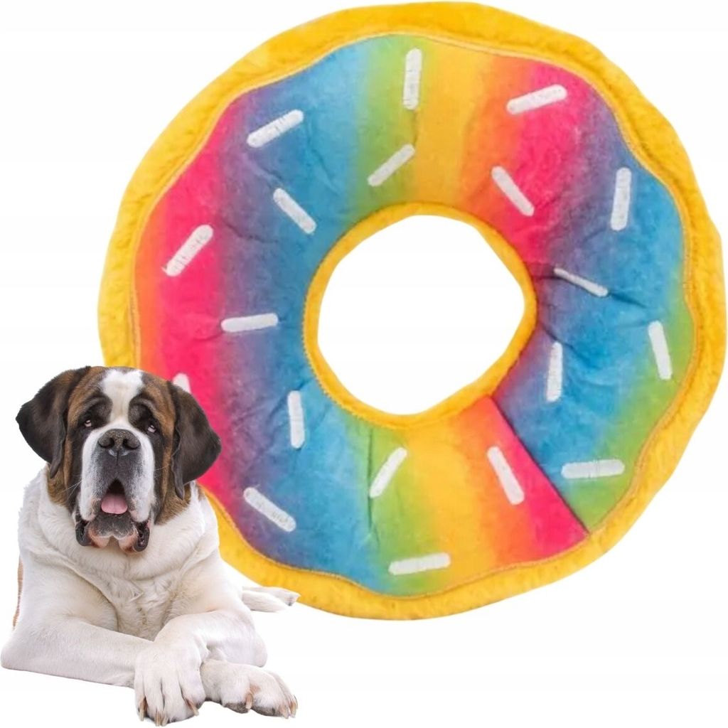 Wyjuan Hundespielzeug Donut-Form - 2 Stück Plüsch Mit Quietscher