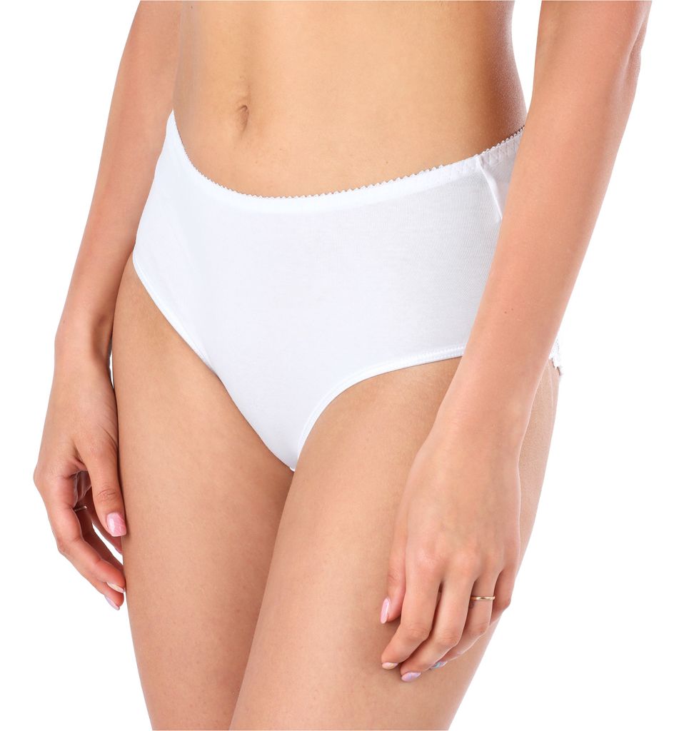 Bellivalini Damen Unterwäsche Unterhose aus Baumwolle Panty BLV50-195 (Weiß, XS )
