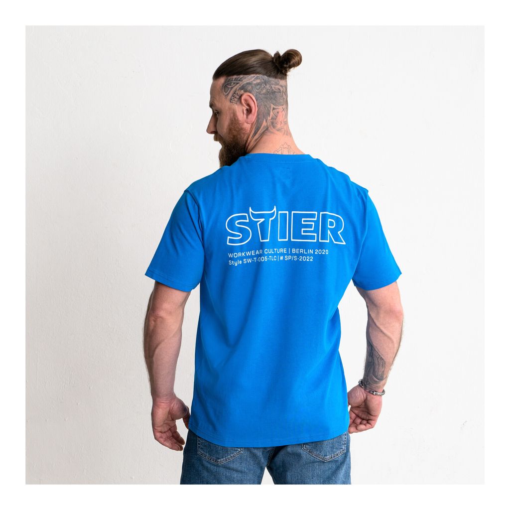 STIER Heavy Tee Logo Capsule organic Baumwolle M Indigo Blue
