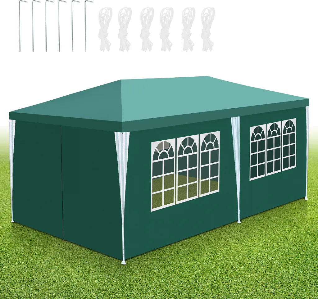 Gazebo 3x6 Verde Bettizia Tenda Mercato Impermeabile Pannelli Inclusi