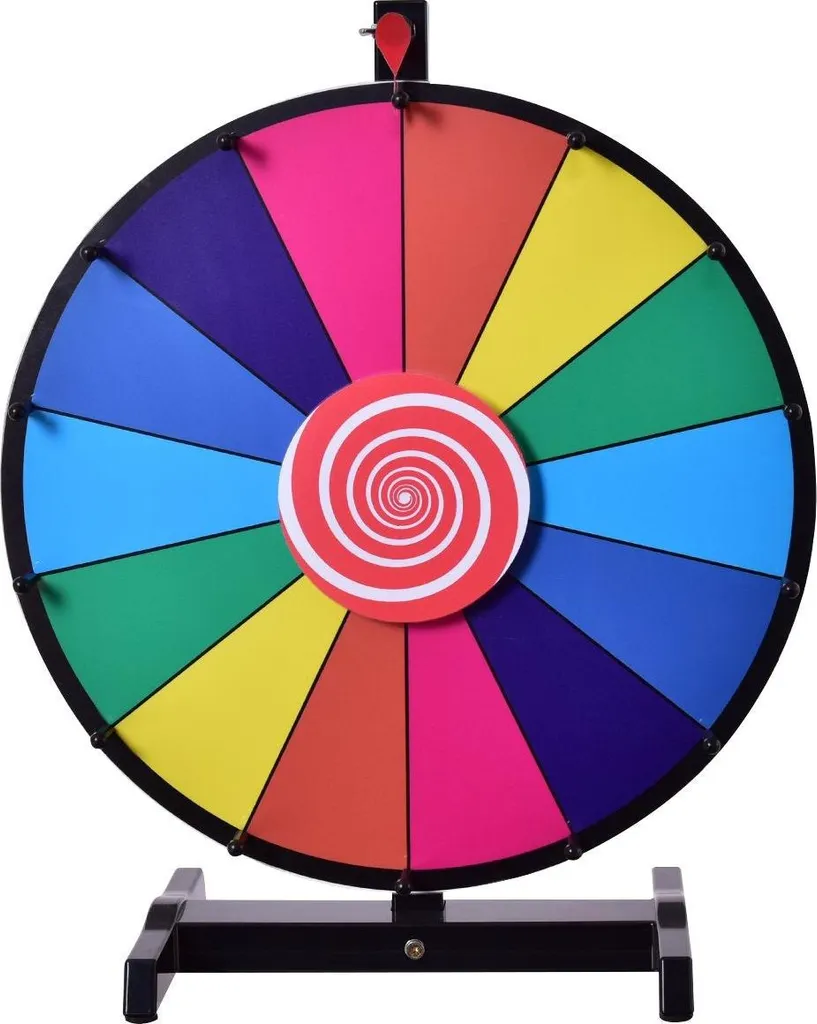 Roue de la Fortune Effaçable 48cm, Surface Acrylique et Socle Stable - 3