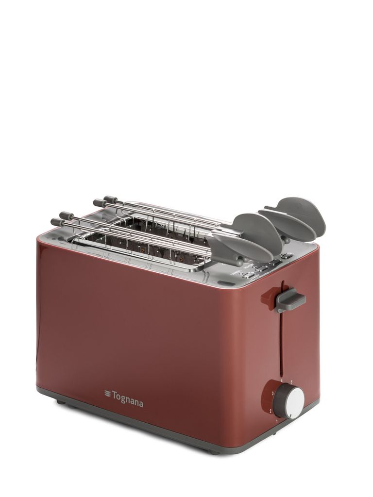 Tognana Doppel-Toaster 850W Apfelrot 6 Bräunungsstufen
