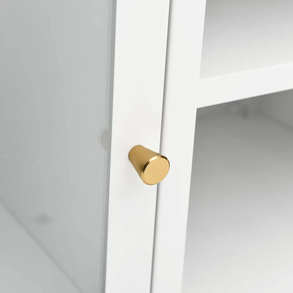 Supporto TV Minimal SYFAX 105cm Acciaio Bianco e Vetro Moderno - 7