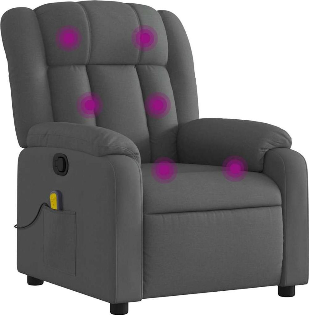 vidaXL Massagesessel Dunkelgrau Stoff