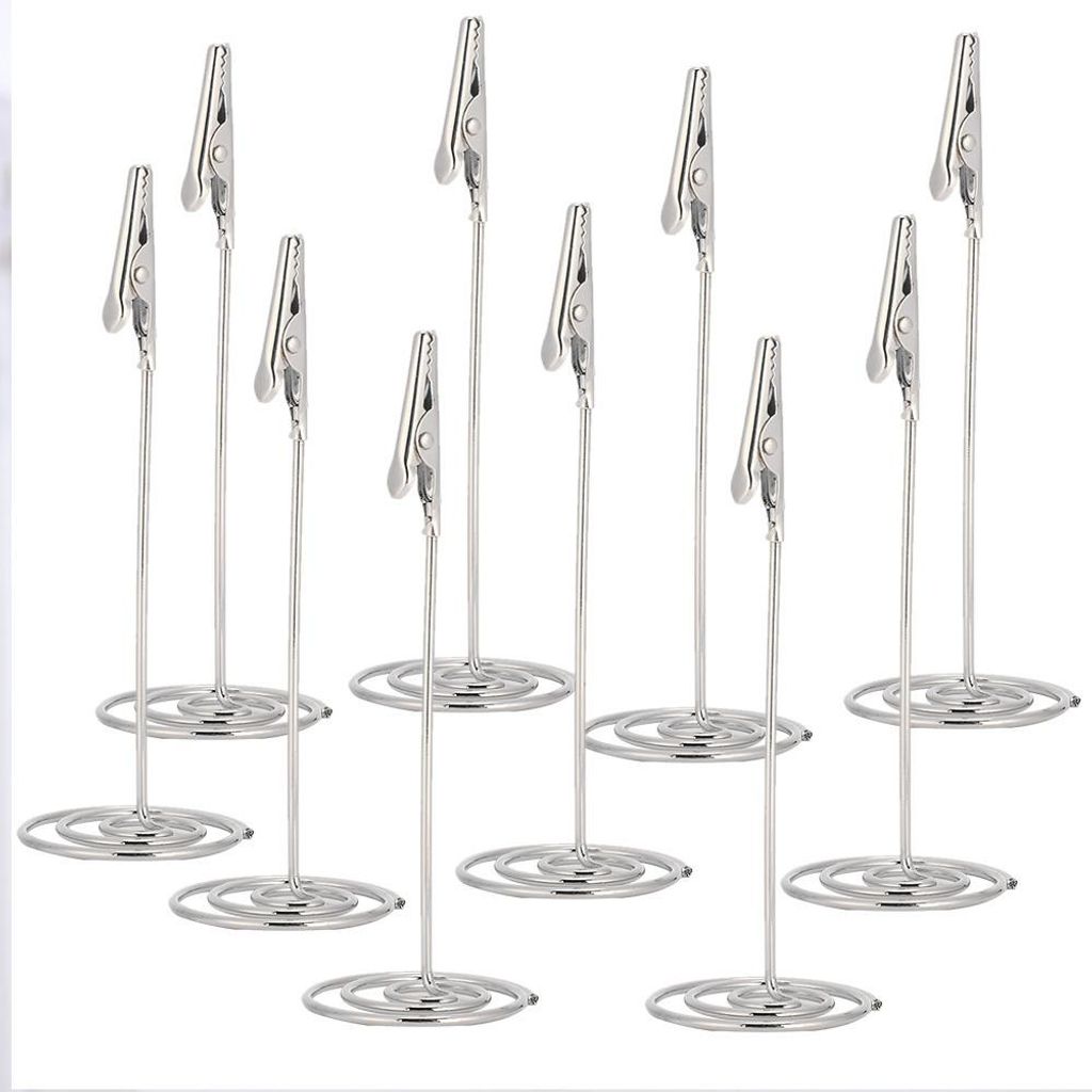 10Pcs Metal Table Card Clips Desktop Metal Business Picture Immagine del prodotto 