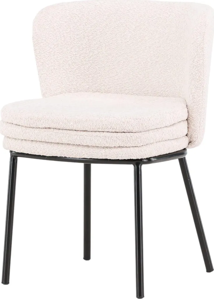 Chaise de repas blanche Agnès au style scandinave et pieds robustes