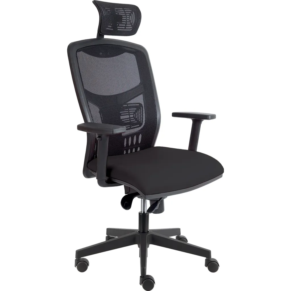 Chaise de bureau YORK Net fauteuil ergonomique noir pour ordinateur