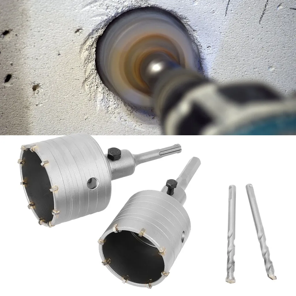 Trépan Béton 80mm avec Adaptateur SDS Plus pour Perforation de Mur