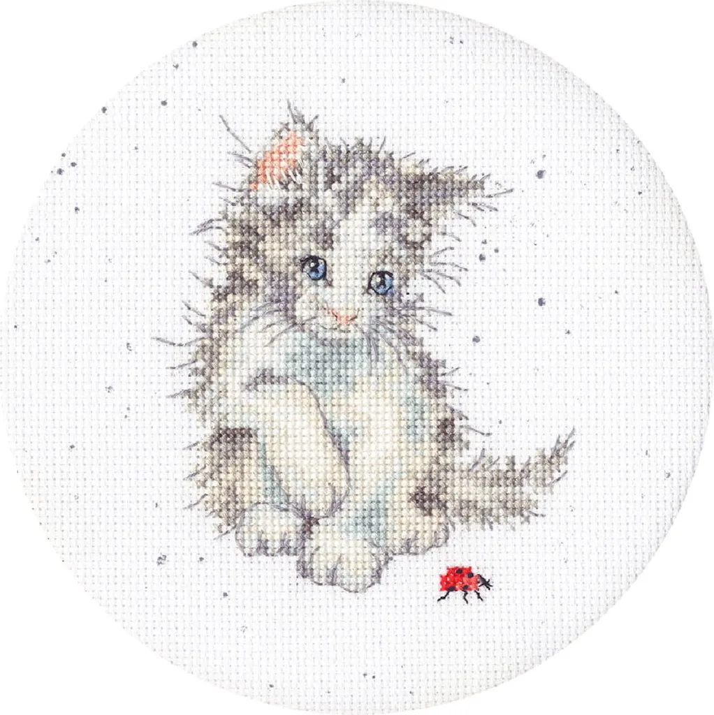 Kit point de croix Bothy Threads Coccinelle 15cm pour cadeau DIY été