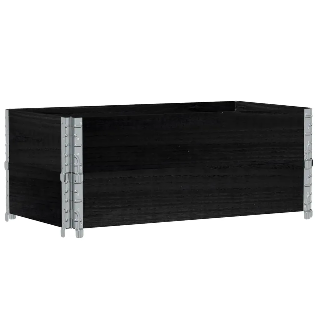 Rehausses de palettes 2 pcs Noir 100x50 cm en bois massif de pin