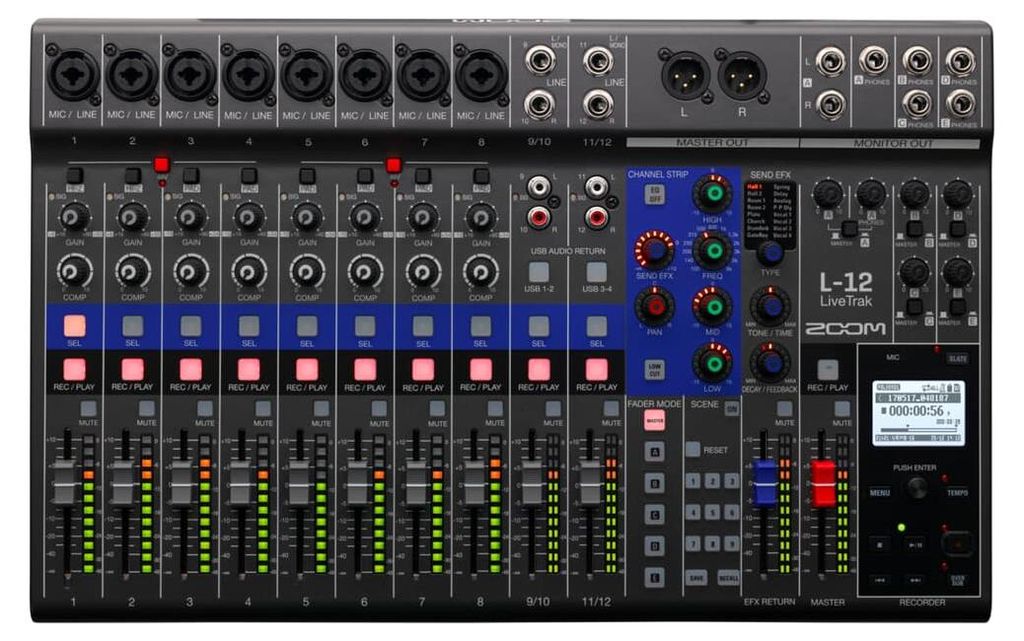 Zoom L-12 LiveTrak Digital Mixer & Recorder (EU) Produktbild 