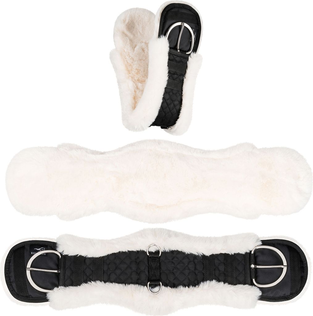 Equinate Westerngurt Classical anatomisch mit synthetischem Lammfell 65cm - 26" Natur