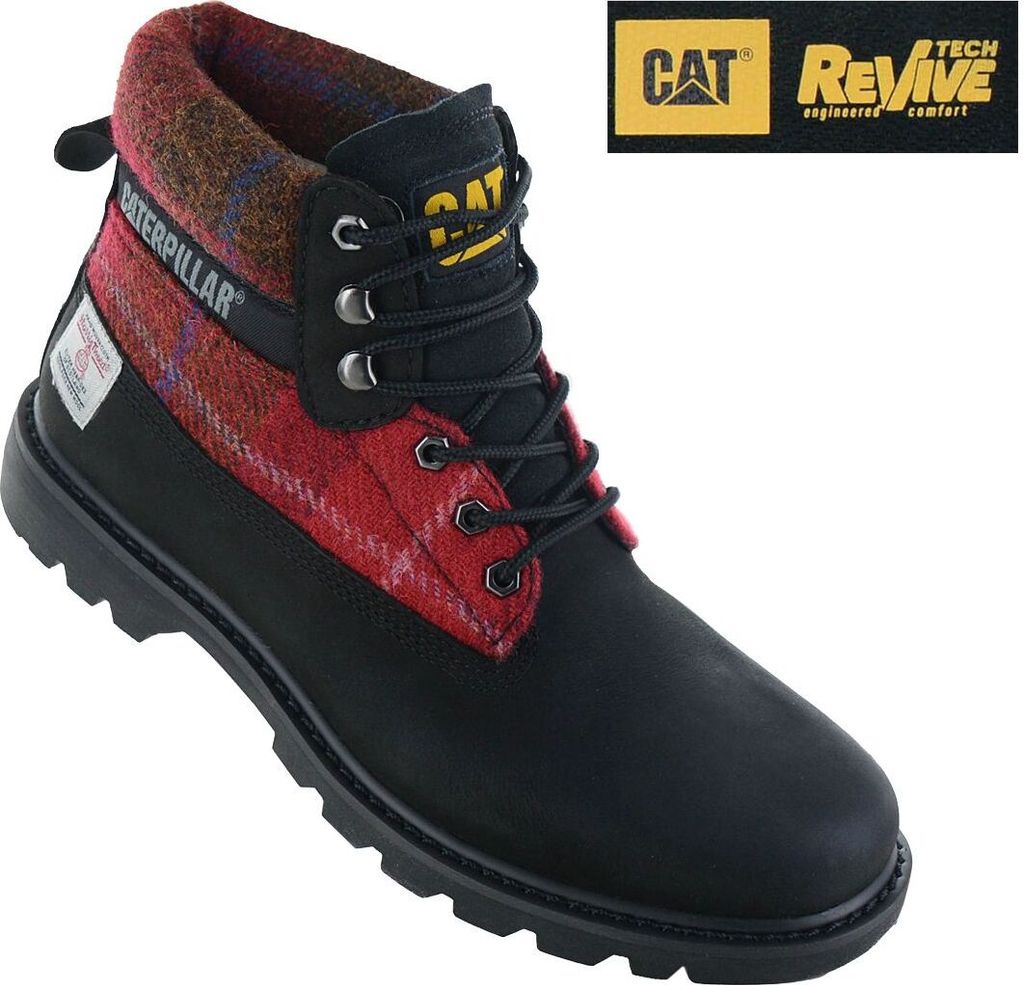 CAT Caterpillar Colorado 2.0 Harris Tweed Boots - Stiefel Leder Schwarz P111324 , EU 37 UK 3