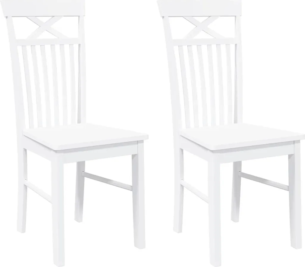 Set 2 Sedie vidaXL Legno Massello Bianco - A prova di Bambini e Cene