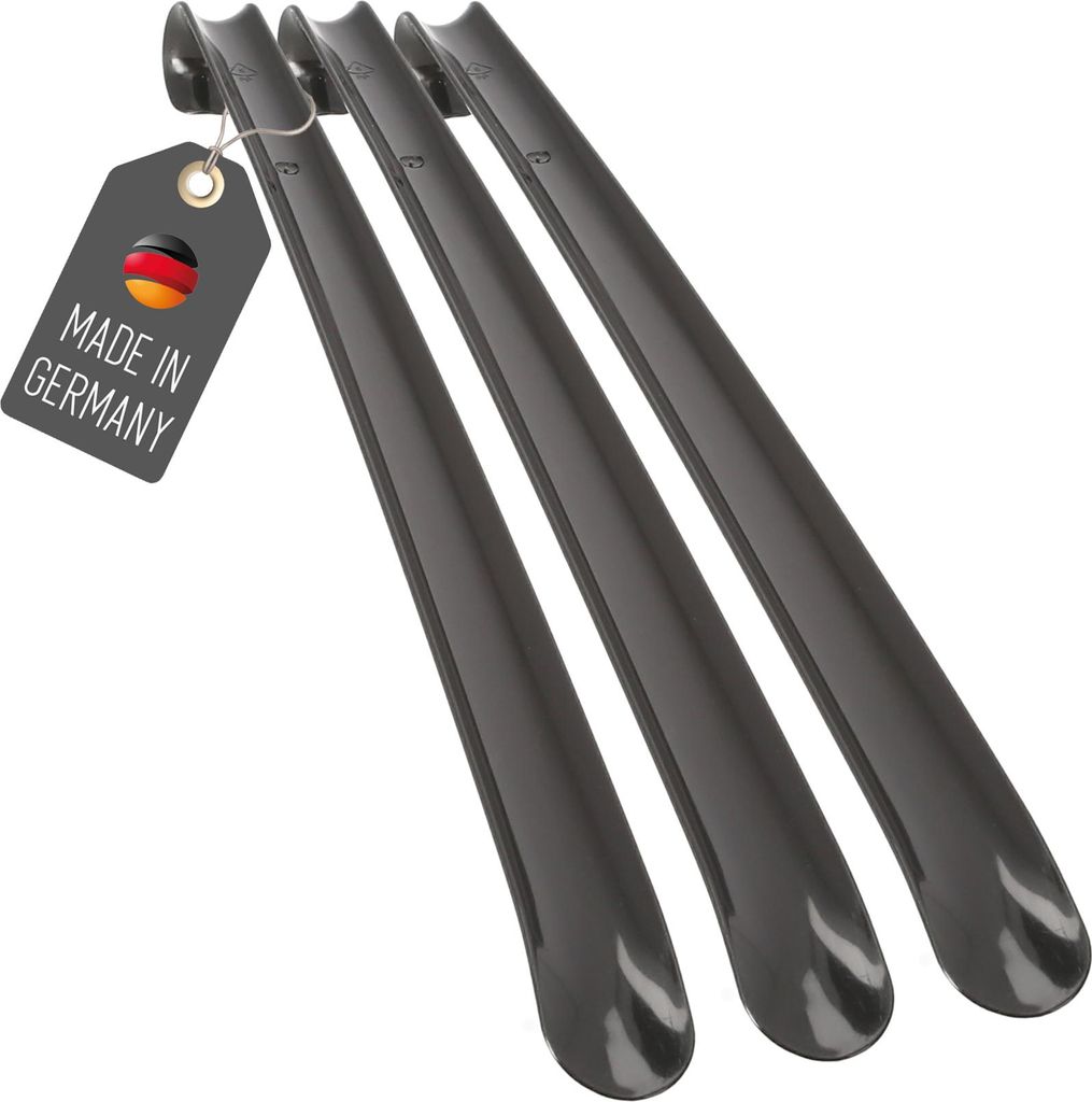 3 Stück Schuhanzieher 50cm Kunststoff Schwarz Set Produktbild 