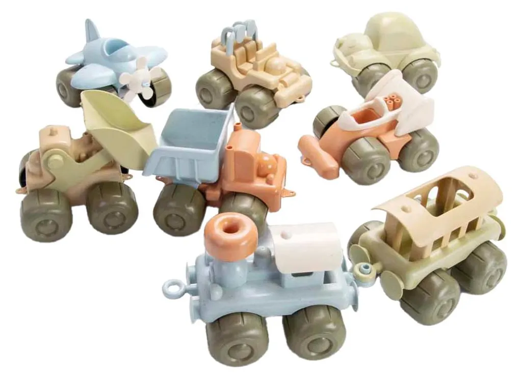 Dantoy Set de 8 Véhicules en BIOplastic Pastel Jouet Durable Enfant