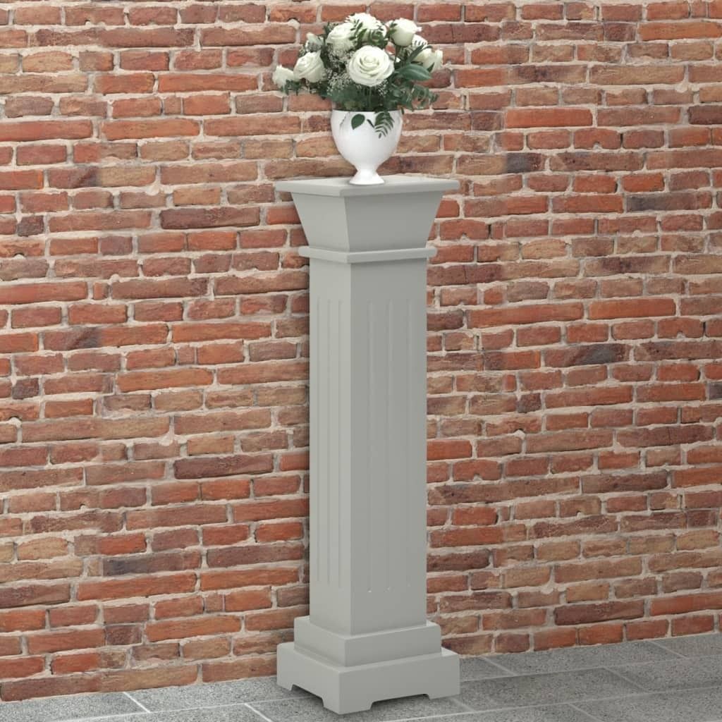 Klassischer Säulen-Pflanzenständer Grau 17x17x66 cm MDF , Blumenständer Design 2024