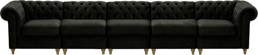 Chesterfield Modulsofa-Velluto 20-wax black